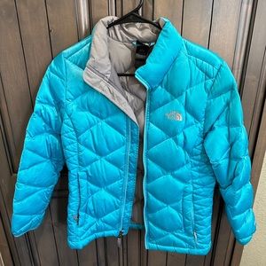 Turquoise North Face 550 Jacket sz14-16